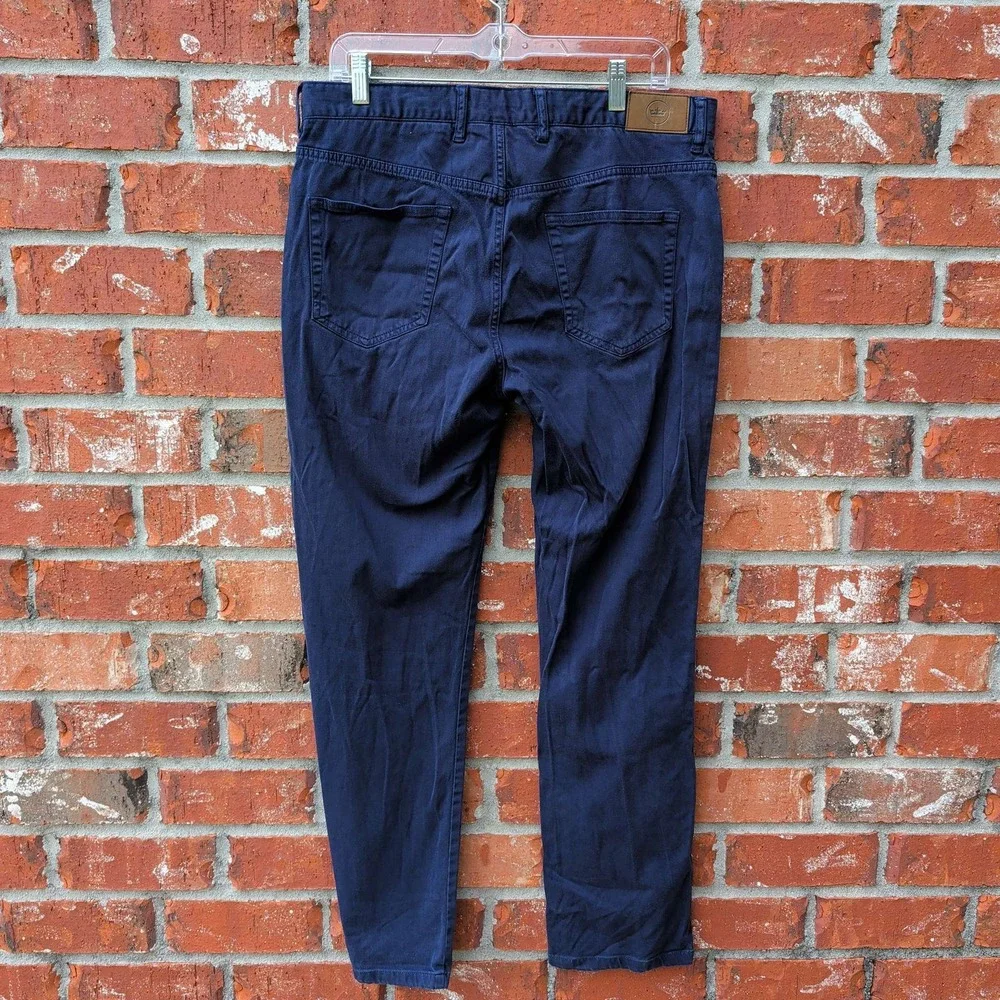 Peter Millar Five-Pocket Pants Men 34x30 Navy Blue Cotton Modal Stretch Straight